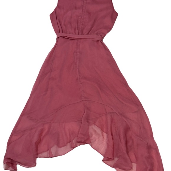 CeCe Rose Pink Sleeveless Tie-Waist Midi Dress Summer Size 4 - Picture 5 of 6